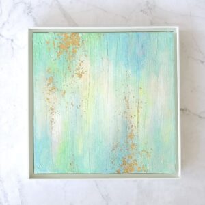 アクリル画 のおすすめ作品・人気作家 抽象画 エメラルドインテリア ヒーリング モダン リビング 和モダン 水色 癒し 金 Fluctuation – ゆらぎ no.4 インテリア絵画 アート