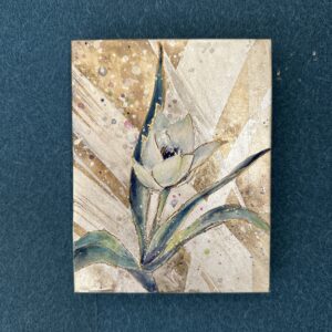 日本画 のおすすめ作品・人気作家 チューリップ 日本画 銀箔 小さなチューリップ インテリア絵画 アート