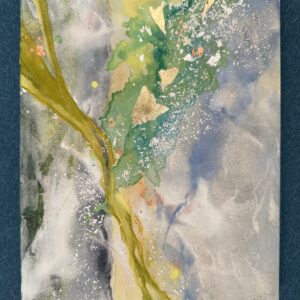 日本画 のおすすめ作品・人気作家 緑 黄色 ゴールド 日本画 木の芽風 インテリア絵画 アート