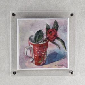 絵画 のおすすめ作品・人気作家 花絵画 椿とカップ インテリア絵画 アート