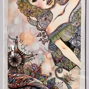 手描きイラスト のおすすめ作品・人気作家 イラスト ゼンタングル 女の子 色 記憶を泳ぐ インテリア絵画 アート