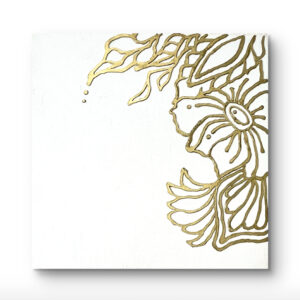 絵画 のおすすめ作品・人気作家 花　抽象的　ゴールド　　白　厚み　立体 シロガネ/16° インテリア絵画 アート