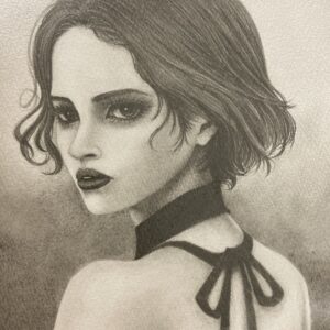 手描きイラスト のおすすめ作品・人気作家 鉛筆画手描きイラスト レディ インテリア絵画 アート