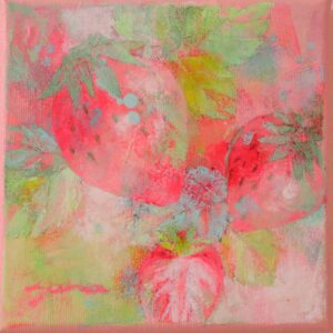 油絵 のおすすめ作品・人気作家 ピンク 抽象画 油絵 緑 赤 かわいい グリーン パステルカラー フルーツ 果物 癒し 苺 カラフル mini fruit 7 インテリア絵画 アート