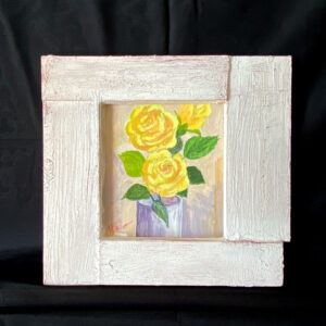 水彩画 のおすすめ作品・人気作家 水彩画 花 黄色 イエロー バラ 黄色いミニバラ インテリア絵画 アート