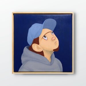 アクリル画 のおすすめ作品・人気作家 人物 アクリル画 インテリア キャラクター グレー ファインアート ポップアート 現代アート 見上げた夜空に インテリア絵画 アート