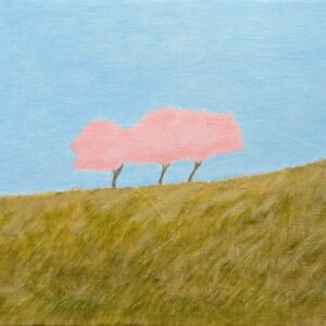 油絵 のおすすめ作品・人気作家 ピンク 油絵 穏やかな時間 やわらかな光 パステルカラー 柔らか 桜 春 癒し 空 風 風景 桜見 インテリア絵画 アート