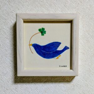 日本画 のおすすめ作品・人気作家 アートのある暮らし mineral パワーストーン 日本画 縁起物 誕生石 鉱物 青 青い鳥 青い鳥 インテリア絵画 アート