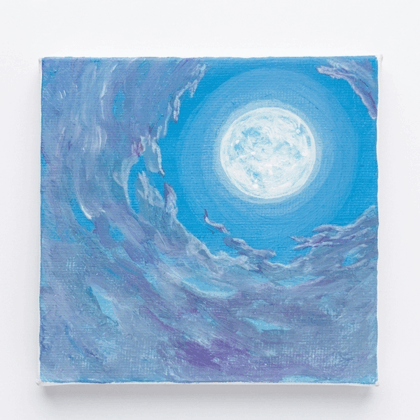 絵画 のおすすめ作品・人気作家 空月青 白い満月の青い夜-スクエア インテリア絵画 アート