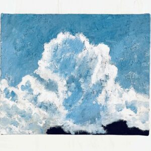 絵画 のおすすめ作品・人気作家 空　雲 油彩画　原画「空と公園の木」アート　絵画 22×27㎝ F3　キャンバス インテリア絵画 アート
