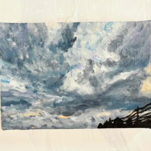 絵画 のおすすめ作品・人気作家 空 風景 原画 油彩「近所の風景 20265」絵画・サムホールサイズ (16×23㎝) インテリア絵画 アート