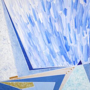 油絵 のおすすめ作品・人気作家 線 抽象 凹凸 金 コンポジション 青 コンポジション　ー青の桜梅桃李ー インテリア絵画 アート