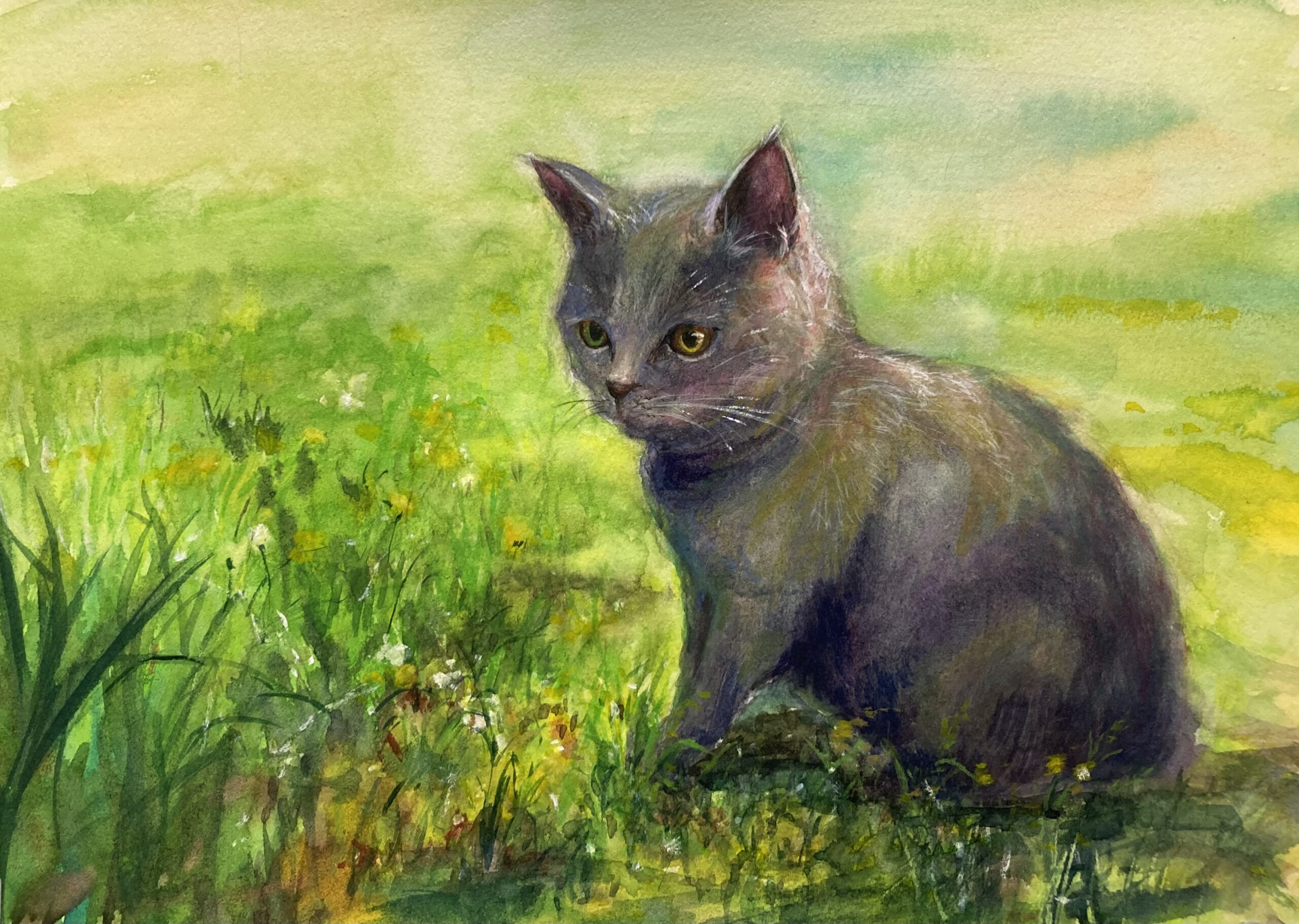 手描きイラスト のおすすめ作品・人気作家 猫 かわいい 子猫 あの日の猫 インテリア絵画 アート