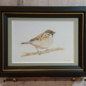 水彩画 のおすすめ作品・人気作家 水彩画 色鉛筆画 茶 鳥 鳥の絵 Little Sparrow インテリア絵画 アート