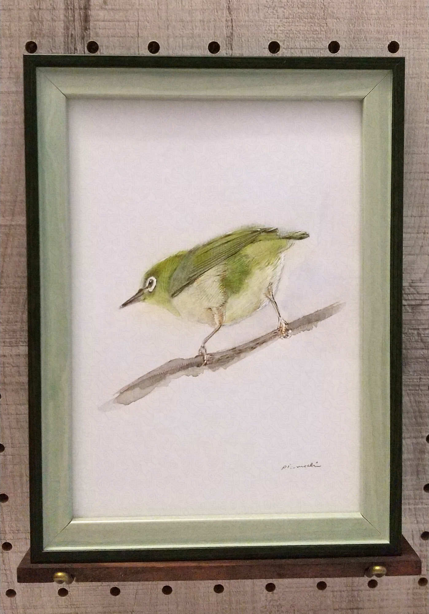 水彩画 のおすすめ作品・人気作家 水彩画 緑 鳥 緑 色鉛筆画 鳥 signal インテリア絵画 アート