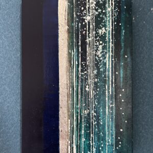 日本画 のおすすめ作品・人気作家 雨 日本画 銀箔 銀色 青 雨 インテリア絵画 アート