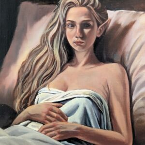 油絵 のおすすめ作品・人気作家 油絵 art oilpainting 女 絵画 肖像 醒めた体、醒めぬ夢 インテリア絵画 アート