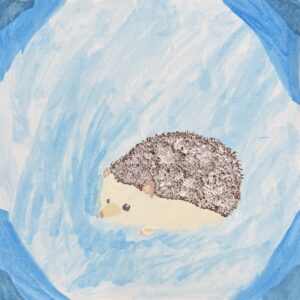 イラスト のおすすめ作品・人気作家 動物 アクリル画 ハリネズミ 早朝のハリネズミ インテリア絵画 アート