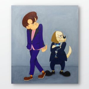 絵画 のおすすめ作品・人気作家 犬 アクリル画 インテリア キャラクター ファインアート ポップアート 犬 現代アート 紫 Let’s split インテリア絵画 アート