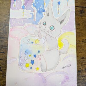 イラスト のおすすめ作品・人気作家 イラスト 水彩画 猫 アナログイラスト 手描きイラスト 透明水彩 星屑とミルク インテリア絵画 アート