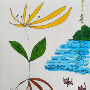 ペン画 ドローイングのおすすめ作品・人気作家 水彩風景 バターカップ インテリア絵画 アート