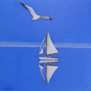 油絵 のおすすめ作品・人気作家 海風景船鳥青癒し Alone インテリア絵画 アート