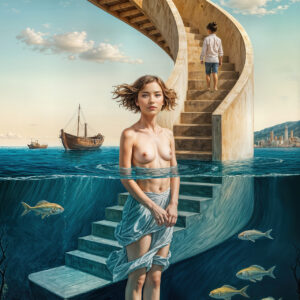 版画 のおすすめ作品・人気作家 海 魚 シュルレアリスム 少女 階段 Between Levels -20260418-j インテリア絵画 アート