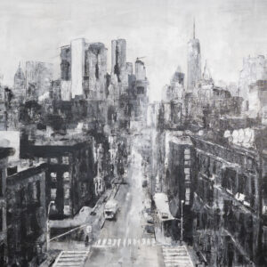 絵画 のおすすめ作品・人気作家 モノクロ 白黒 アメリカ ニューヨーク マンハッタン 街 New York, city scape composition #17 インテリア絵画 アート