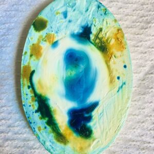 アクリル画 のおすすめ作品・人気作家 抽象画卵玉子たまご泡青黄色緑 bubble egg-S インテリア絵画 アート