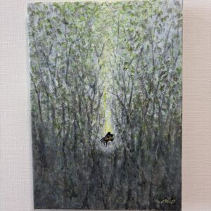 絵画 のおすすめ作品・人気作家 インテリアアート絵画ピアノ森林新緑音楽幻想的ヒーリングアートエネルギーパワー光 樹々の音楽会 インテリア絵画 アート