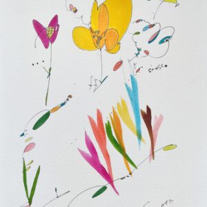 水彩画 のおすすめ作品・人気作家 水彩風景 花とヴァイオリン インテリア絵画 アート