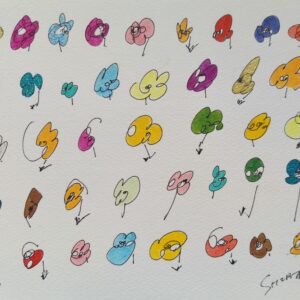 水彩画 のおすすめ作品・人気作家 花カラフル 花 インテリア絵画 アート