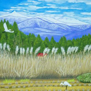 日本画 のおすすめ作品・人気作家 日本画　空間　時間　ゆとり 晩秋のころ インテリア絵画 アート