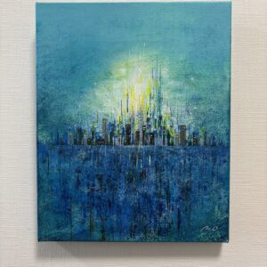 絵画 のおすすめ作品・人気作家 都市大地光地球パワーエネルギーパワースポットヒーリングアートインテリアアート青影モダンお洒落 大地との共生 インテリア絵画 アート