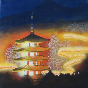 日本画 のおすすめ作品・人気作家 日本画 空間 時間 ゆとり 灯火(塔) インテリア絵画 アート