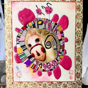 油絵 のおすすめ作品・人気作家 生きものたち　アート　ART ピンクのたねこ インテリア絵画 アート