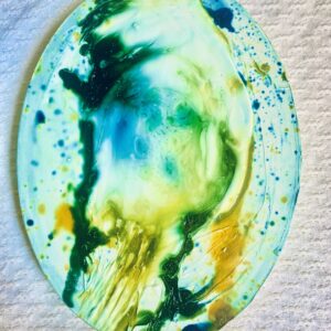 アクリル画 のおすすめ作品・人気作家 抽象画卵泡青黄 bubble egg-L インテリア絵画 アート