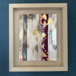 日本画 のおすすめ作品・人気作家 抽象画 ゴールド 日本画 牡丹色 銀箔 霧雨 インテリア絵画 アート