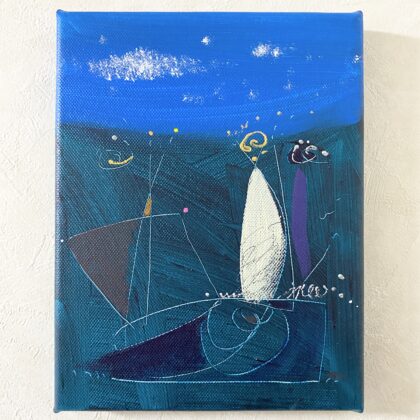 アクリル画 のおすすめ作品・人気作家 抽象画 アクリル画 グリーン ブルー 今日の絵 心象 心象風景 日々の心象シリーズ 風景画 そのとき、いっしょに インテリア絵画 アート
