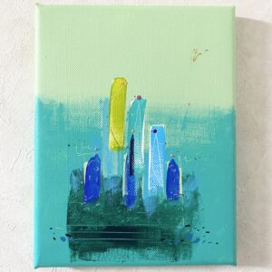 アクリル画 のおすすめ作品・人気作家 抽象画 アクリル画 ミントグリーン 今日のえ 心象 心象風景 日々の心象シリーズ 風景画 夢で逢えたら インテリア絵画 アート