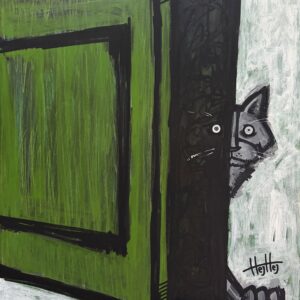 アクリル画 のおすすめ作品・人気作家 猫 緑 ねこ ドア ネコ JASPER インテリア絵画 アート