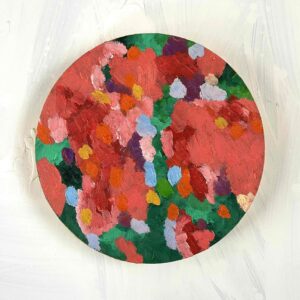 絵画 のおすすめ作品・人気作家 花 アートパネル 油彩画 油彩 絵画 『Wild Flowers 2025』｜丸形アートパネル 直径20cmインテリア 絵画 原画 インテリア絵画 アート