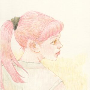 絵画 のおすすめ作品・人気作家 人物 色鉛筆 ポニーテール インテリア絵画 アート