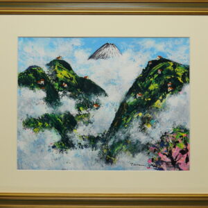 絵画 のおすすめ作品・人気作家 富士山　深山　高山　山間部　山村 「天空の富士」(NO.2611) / 6号F / ケント紙（0.5ミリ厚)にアクリル絵の具不透明 / 額付き（アクリル板付き）－ 額は取り寄せになりますので1週間ほどお待ち願います / 安本太ん 芸大卒 / 画像をクリックすると全面画像になります インテリア絵画 アート