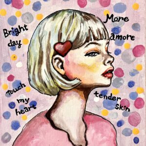 イラスト のおすすめ作品・人気作家 女子 恋心 水玉 鼓動 Heartbeat melody インテリア絵画 アート
