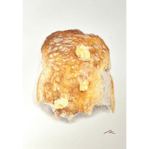 絵画 のおすすめ作品・人気作家 インテリアアート トースト パン 原画 小麦の香り 暮らし 朝食 油性色鉛筆 色鉛筆画 朝の香り インテリア絵画 アート
