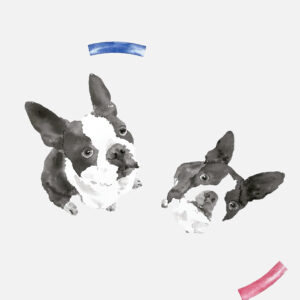 絵画 のおすすめ作品・人気作家 モノクロ 犬 赤 インテリア シンプル 墨 愛犬 青 フレンチブルドッグ インテリア絵画 アート