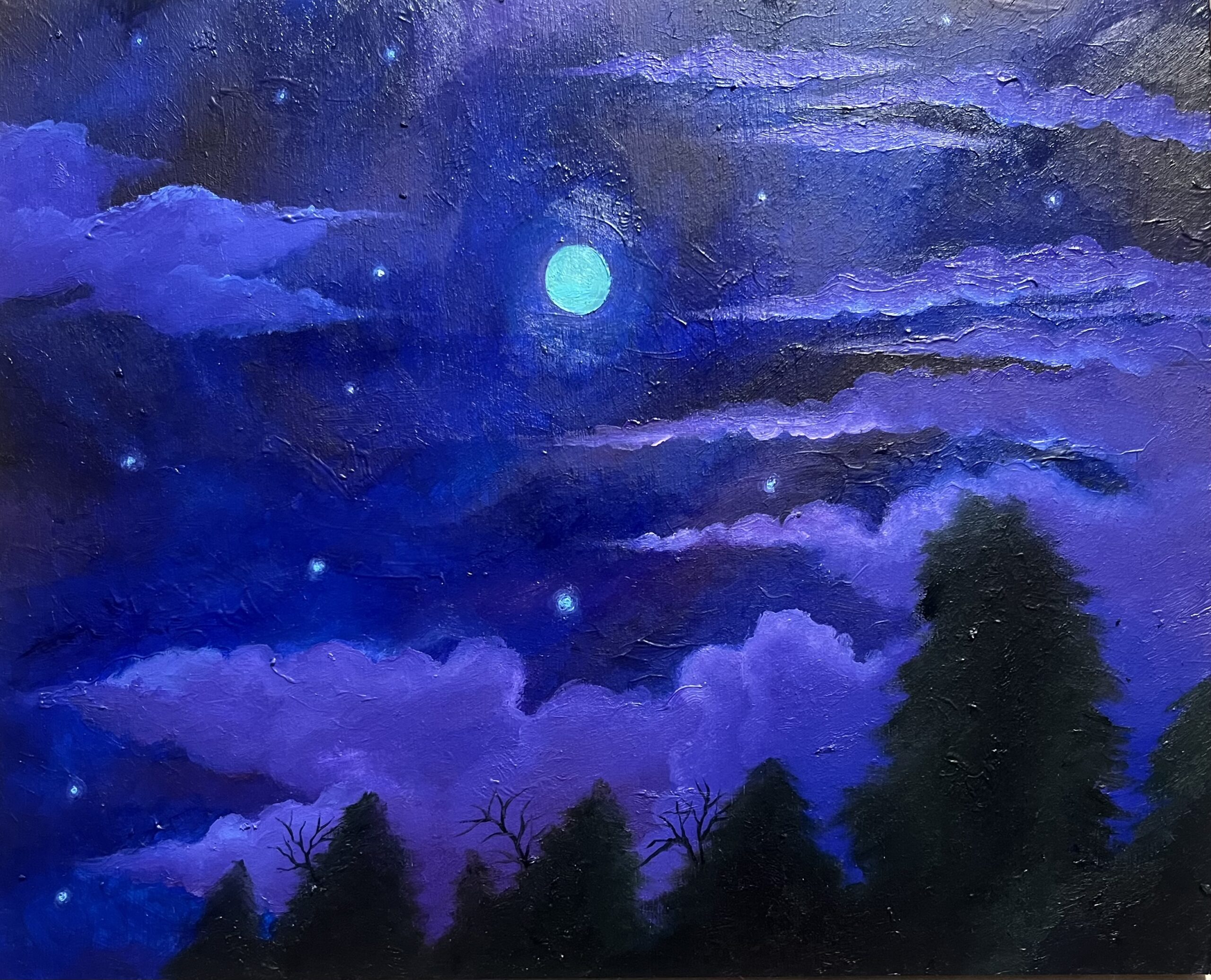 Uncategorized 夜空月 月夜 インテリア絵画 アート
