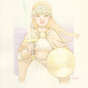 絵画 のおすすめ作品・人気作家 人物 色鉛筆 剣士 インテリア絵画 アート