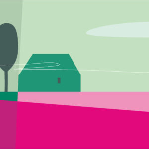 デジタルイラスト のおすすめ作品・人気作家 風景画春家樹花畑 春2 インテリア絵画 アート
